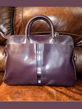 Bally Business Briefcase Bag - Purple/Plum - VGUC